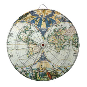 Tablero De Dardos Mapa Antigo do Mundo Antigo por Pieter Goos, 1666