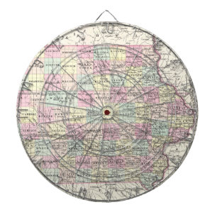 Tablero De Dardos Mapa do vintage de Iowa (1855)