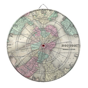 Tablero De Dardos Mapa do vintage do porto de Boston (1857)