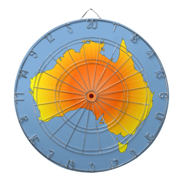 Tablero De Dardos Mapa Sunny Austrália (Frente)