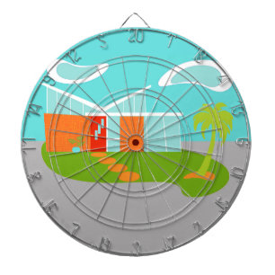 Tablero De Dardos meio século Moderno Cartoon House Dart Board