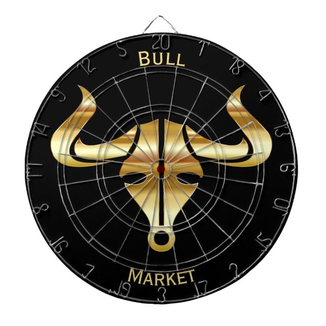 Tablero De Dardos Mercado em alta Dourado de Bull (Frente)