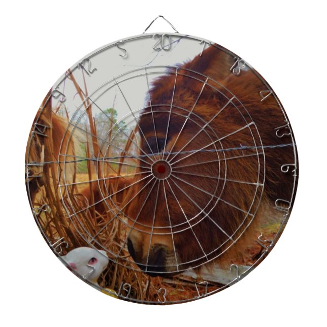 Tablero De Dardos Miniatura Cavalo Marrom e Coelhinho da Páscoa (Frente)