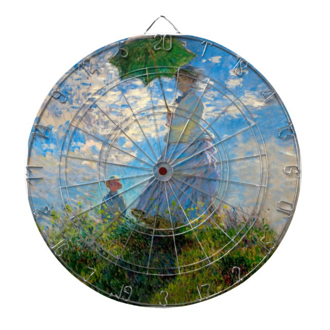 Tablero De Dardos Monet Mulher Guarda-Sol Impressionismo (Frente)