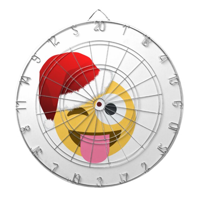 Tablero De Dardos natal santa claus winking emoji (Frente)