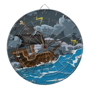 Tablero De Dardos Navio Pirata na Tempestade