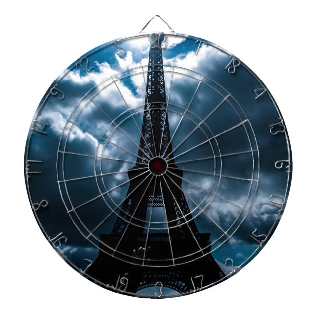 Tablero De Dardos Noite Azul da Torre Eiffel (Frente)