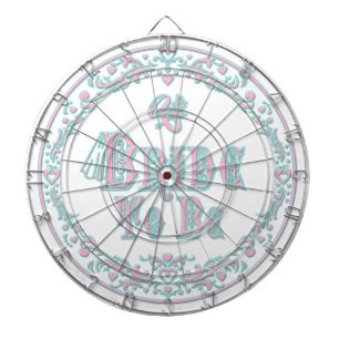 Tablero De Dardos Noiva Para Ser Com Véu, Rosa Chique - Vintage Azul