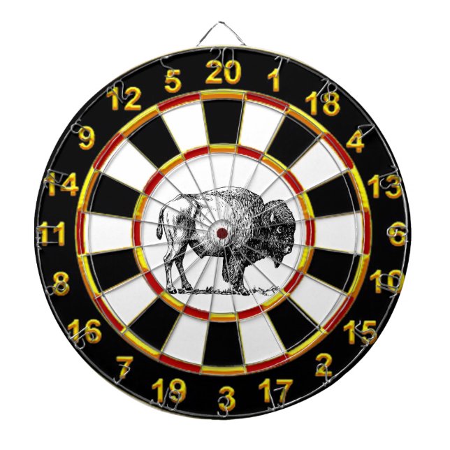 Tablero De Dardos Números de prensas de ouro do Buffalo Americano (Frente)