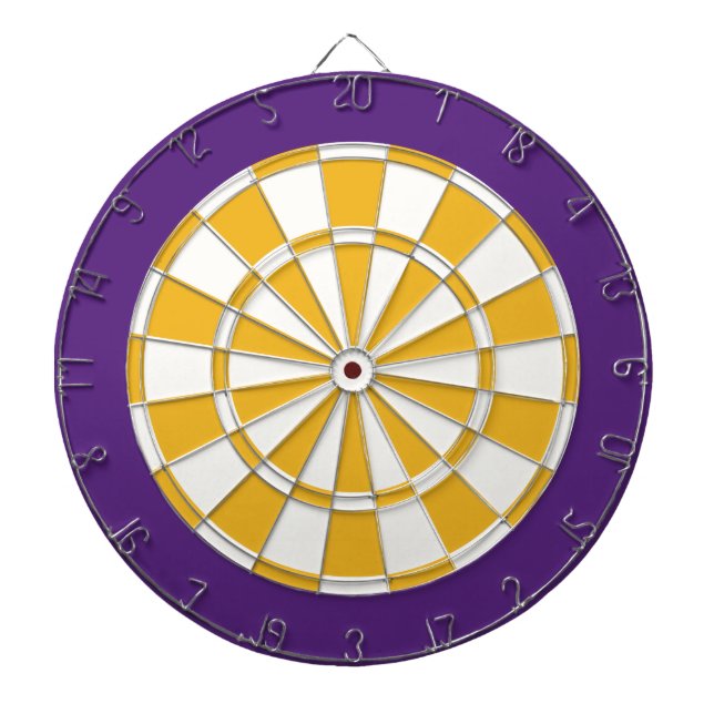 Tablero De Dardos O conselho de dardo: Branco, ouro, e roxo (Frente)