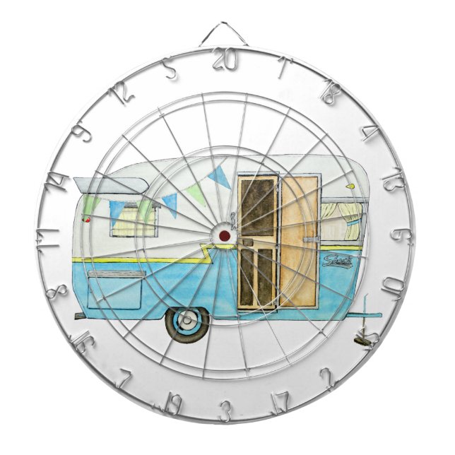 Tablero De Dardos O conselho de dardo de acampamento do reboque (Frente)
