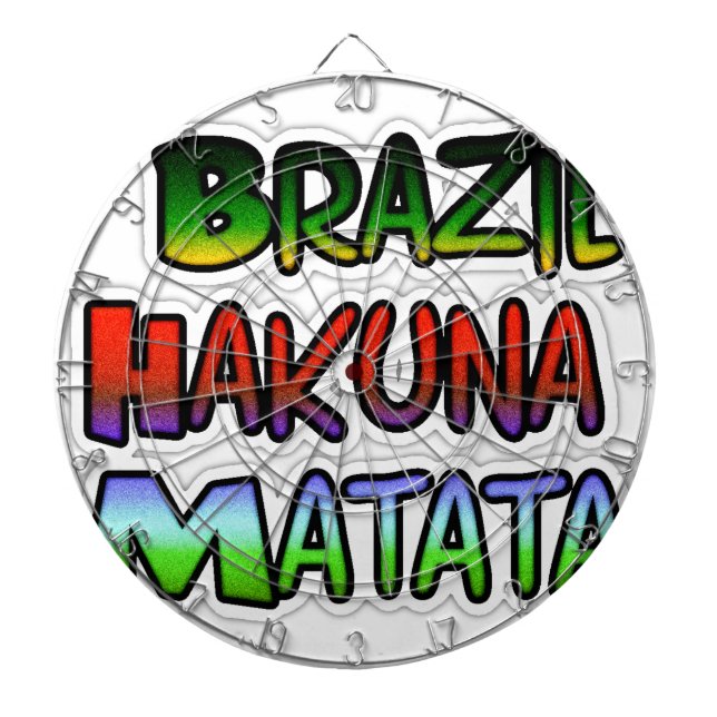 Tablero De Dardos Ouro Verde Brasil Hakuna Matata Art Impressão (Frente)