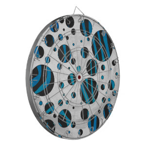 Tablero De Dardos Padrão bolinhas Zebra Preto e Azul
