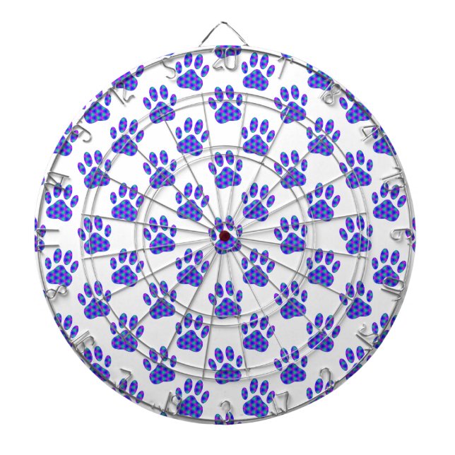 Tablero De Dardos Padrão de impressão de pata cósmica (Frente)