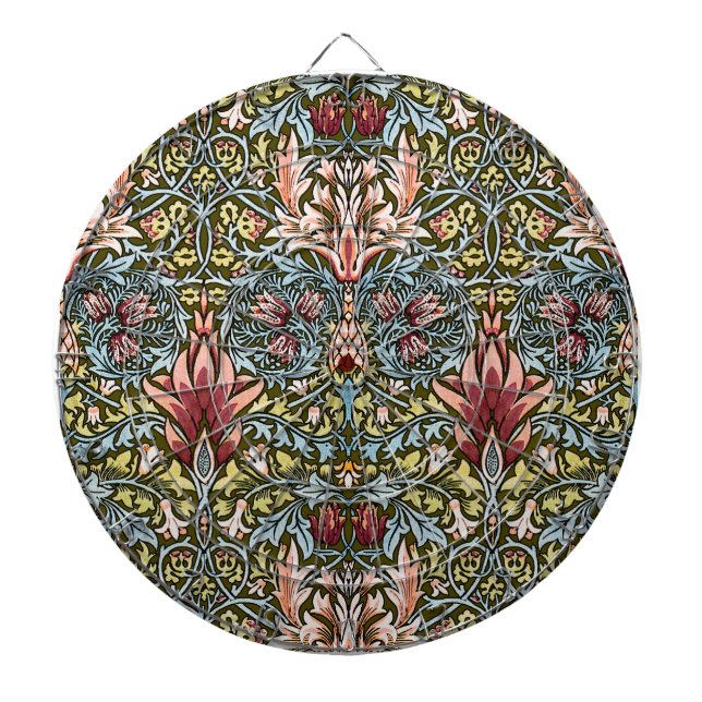 Tablero De Dardos Padrão Floral Cabeça de Cobra de William Morris (Frente)
