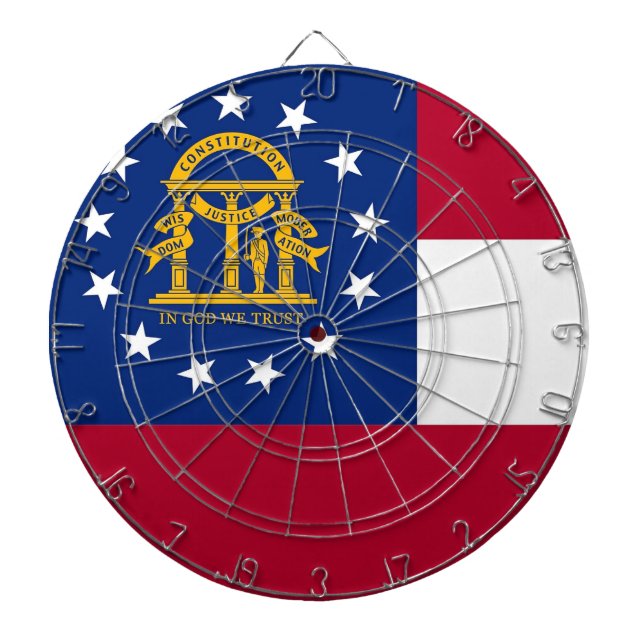 Tablero De Dardos Painel com Bandeira da Geórgia, EUA (Frente)