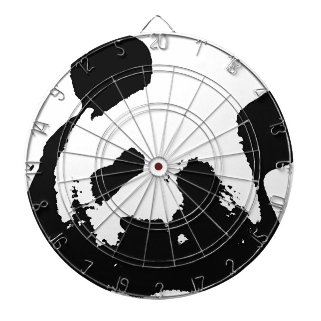 Tablero De Dardos Panda Pop de Arte Negra (Frente)