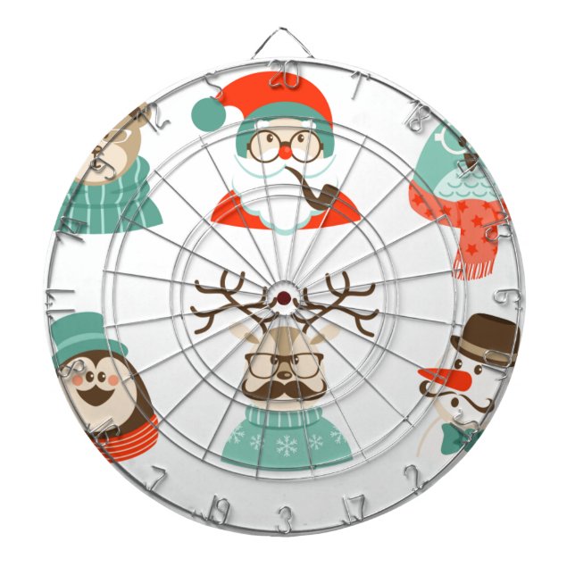 Tablero De Dardos papais noeis de natal hipster (Frente)