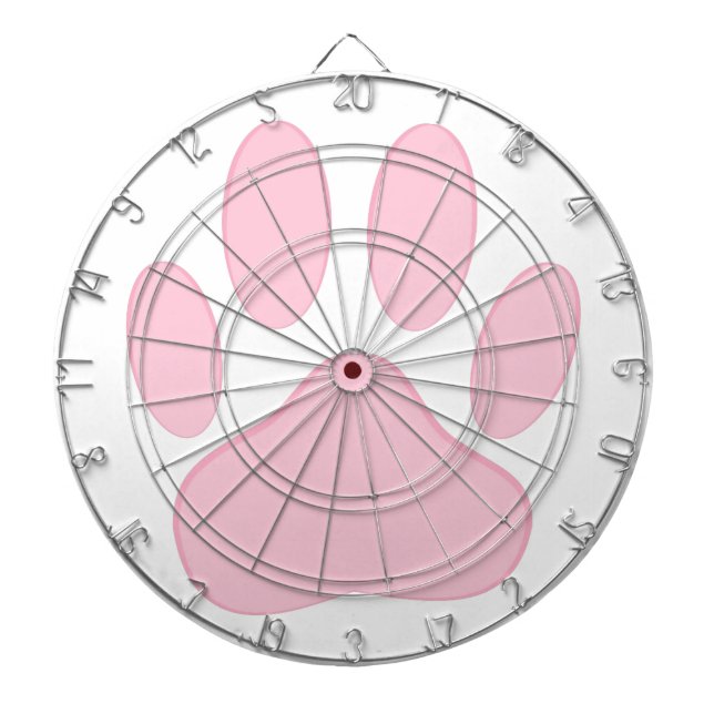 Tablero De Dardos Pawprint Rosa (Frente)