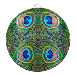 Tablero De Dardos Penas de Peacock Kaleidoscope Impressão