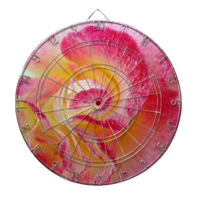 Tablero De Dardos pétalas cor-de-rosa amarelas (Frente)