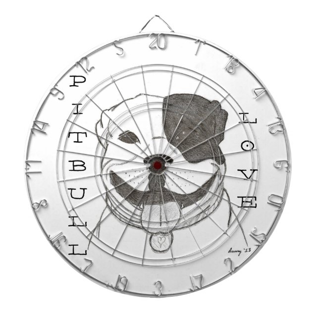 Tablero De Dardos Pitbull Love Dartboard (Frente)