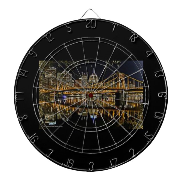 TABLERO DE DARDOS PITTSBURGH SKYLINE DART BOARD (Frente)