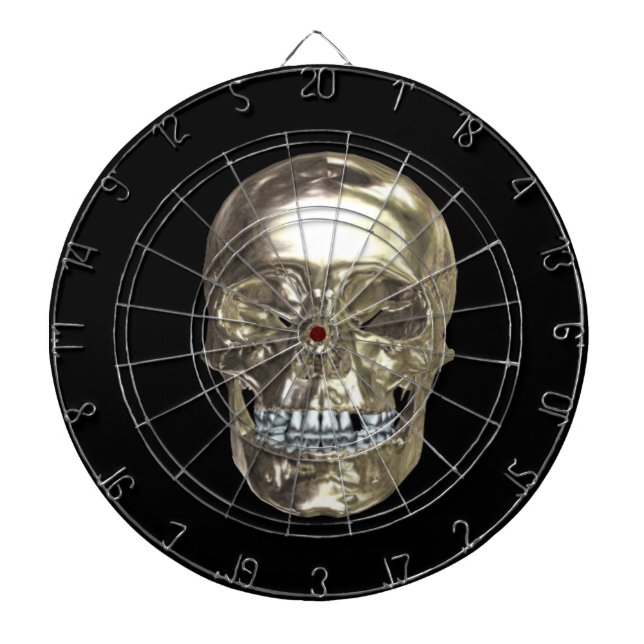 Tablero De Dardos Placa Dart Crânio Cromo (Frente)