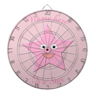Tablero De Dardos Placa Dart Personalizada Pink Estrela bonito