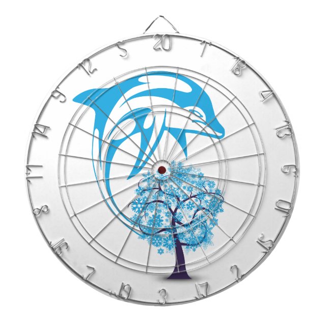 Tablero De Dardos Placa de arte abstrato Dolphin Metal Cage (Frente)