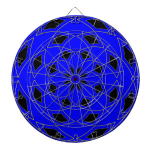 Tablero De Dardos Placa de arte com design abstrato preto azul