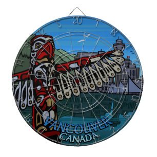 Tablero De Dardos Placa de Arte Totem Pole Souvenir Vancouver