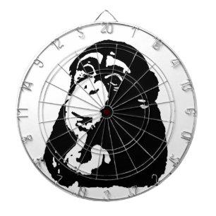 Tablero De Dardos Pop Art Pensando Chimpanzé