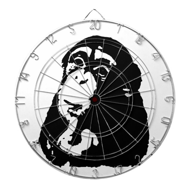 Tablero De Dardos Pop Art Pensando Chimpanzé (Frente)