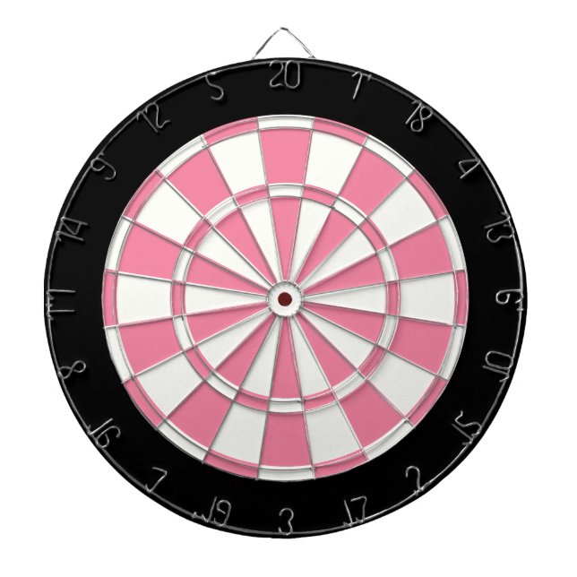 Tablero De Dardos Preto E Branco Rosa (Frente)