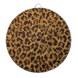 Tablero De Dardos RAB Rockabilly Leopard Print Brown Dourado
