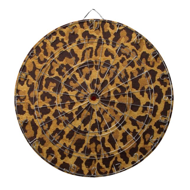 Tablero De Dardos RAB Rockabilly Leopard Print Brown Dourado (Frente)