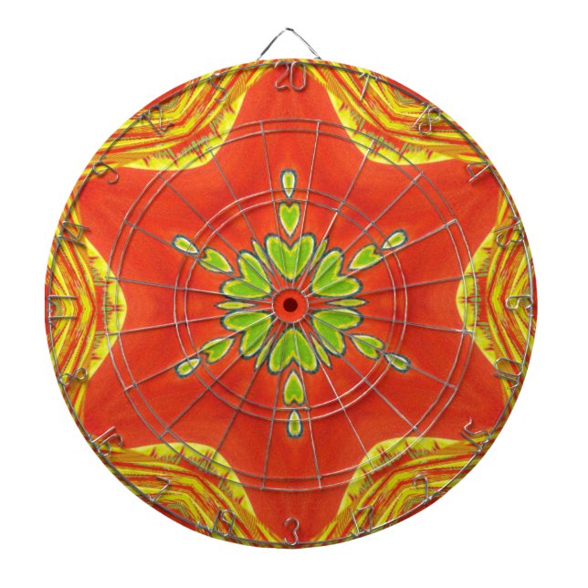 Tablero De Dardos Red Dourada Mandala Art Impressão (Frente)