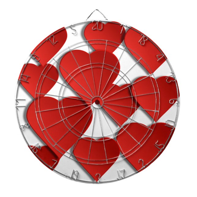 Tablero De Dardos Red Love Hearts (Frente)
