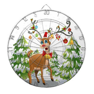Tablero De Dardos Reindeer Bonito na Neve