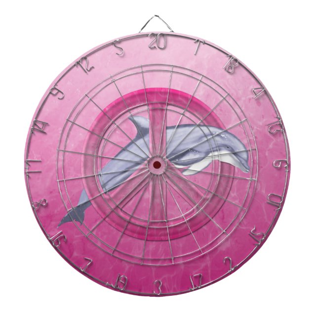 Tablero De Dardos Rosa da paz do golfinho (Frente)