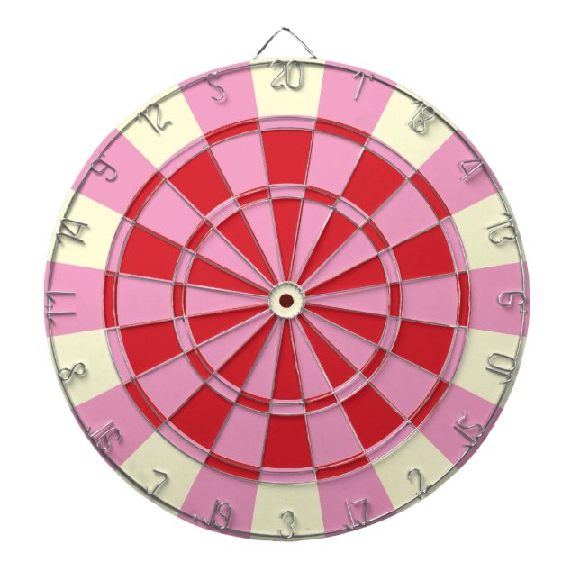 Tablero De Dardos Rosa e Vermelho Vintage (Frente)