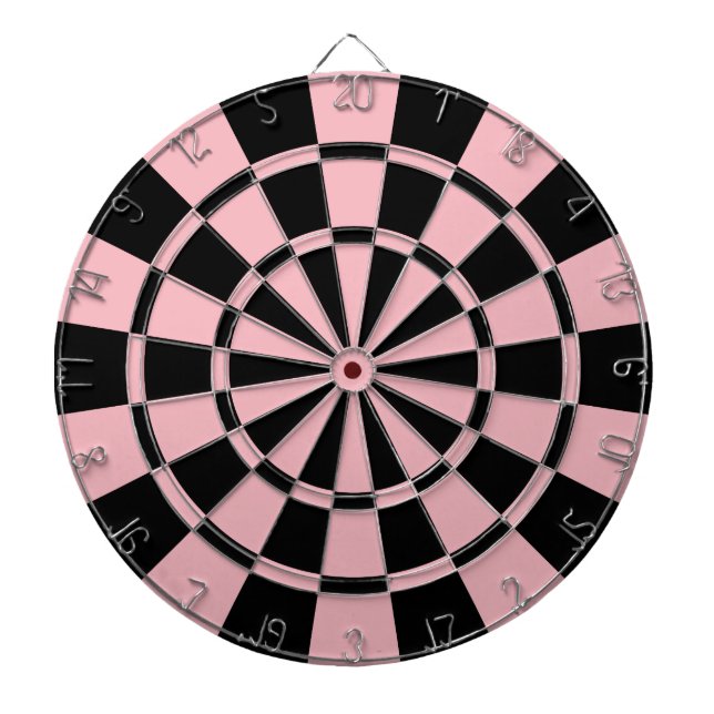Tablero De Dardos Rosa Pastel e preto (Frente)