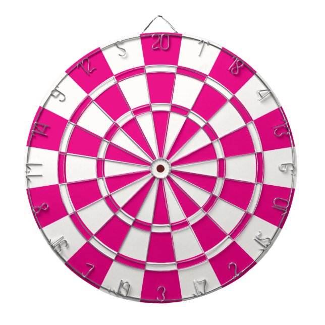 Tablero De Dardos Rosa Quente E Branco (Frente)