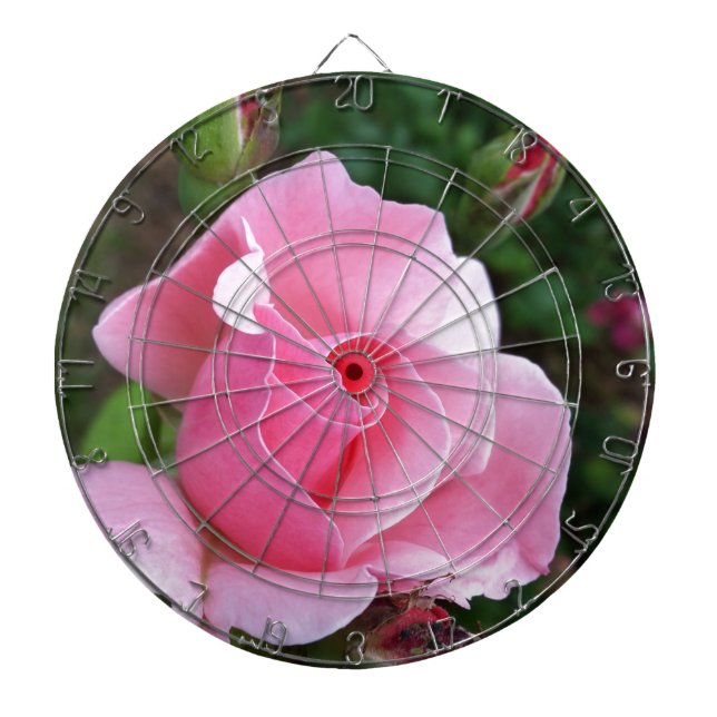 Tablero De Dardos rosa rosa florescendo (Frente)
