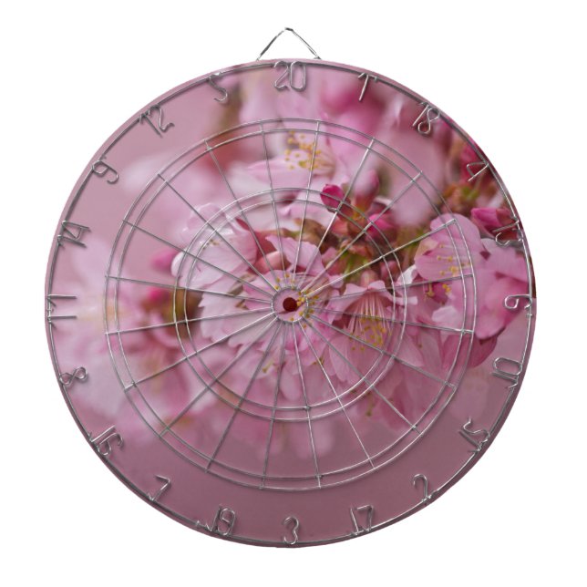 Tablero De Dardos Sakura Cherry Blossoms Rosa Pálido Reflexões (Frente)