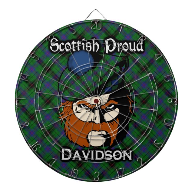Tablero De Dardos Scottish Clan Davidson Tartan Dartboard (Frente)