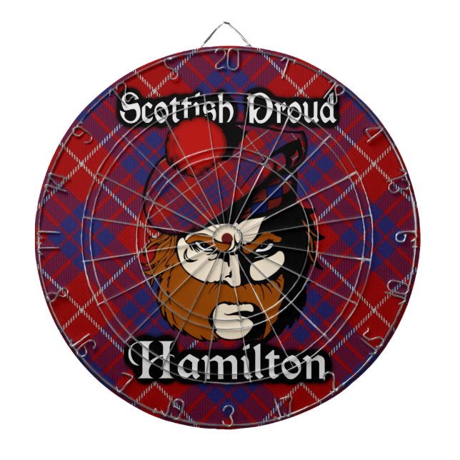 Tablero De Dardos Scottish Clan Hamilton Tartan Dartboard (Frente)