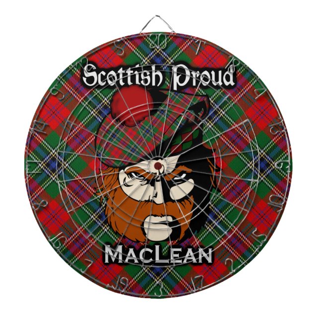 Tablero De Dardos Scottish Clan MacLean Tartan Dartboard (Frente)
