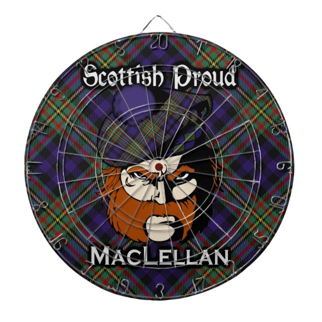 Tablero De Dardos Scottish Clan MacLellan Tartan Dartboard (Frente)